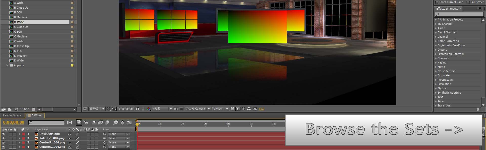 Wirecast Virtual Set Studios