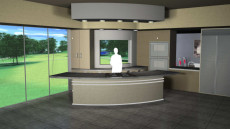 Virtual Set Studio 120 for 4K is a kitchen and dining room with a view.