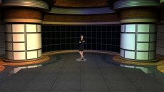 Virtual Set Studio 138 for 4K is a room with several monitors and a view.