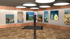 Virtual Set Studio 140 for 4K is a presentation room with interchangable pictures.
