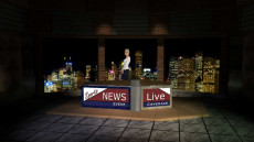 Virtual Set Studio 145 for 4K is a newsdesk with changeable desk front.