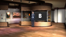 Virtual Set Studio 148 for 4K is a living room with an art gallery.