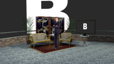 Virtual Set Studio 170 for 4K is a portico with chairs and screen.