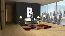Virtual Set Studio 173 for 4K is a living room with replaceable video walls.