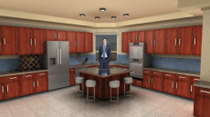 Virtual Set Studio 176 for 4K is a kitchen overlooking a beach.